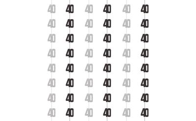 Glitz 40 Black Hanging Decorations – 5 ft, Pack of 6