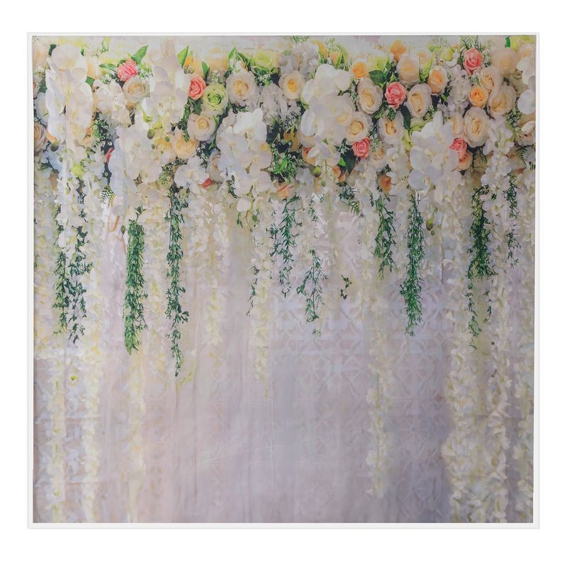 Rose Floral Print Vinyl Photography Backdrop 8ft x 8ft