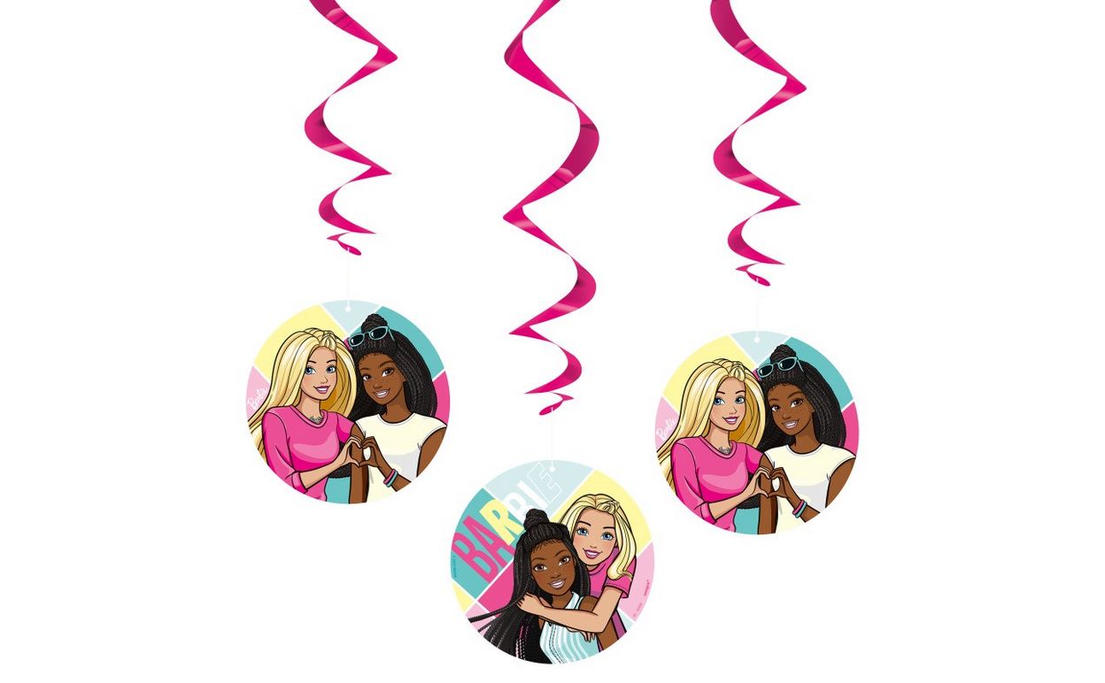 Barbie Hanging Swirl Decorations 26&quot;  3ct