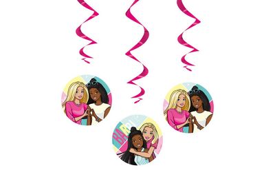 Barbie Hanging Swirl Decorations 26&quot;  3ct