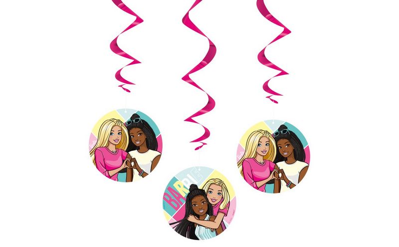 Barbie Hanging Swirl Decorations 26&quot;  3ct