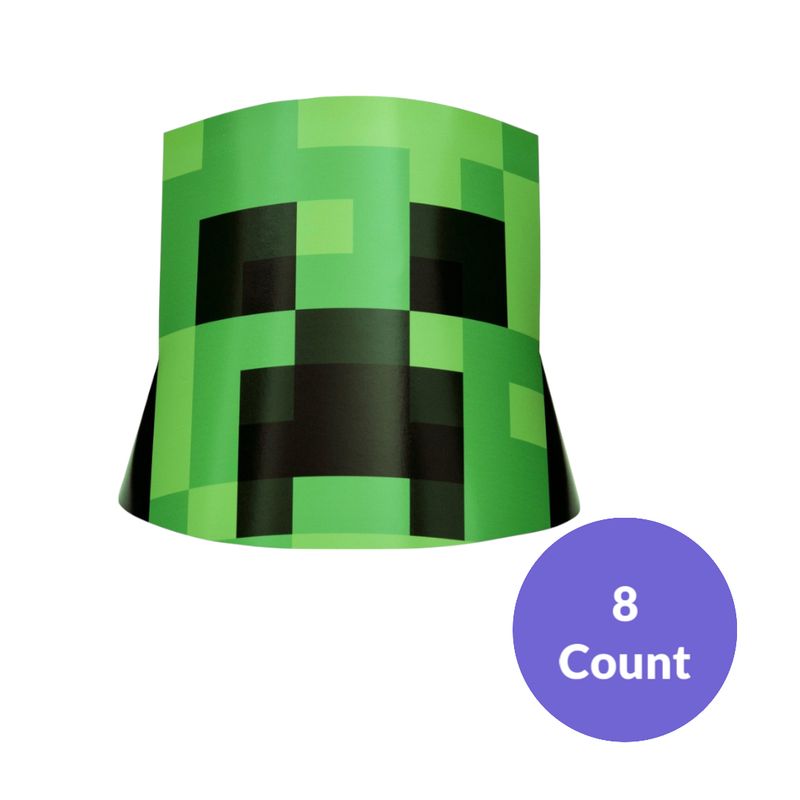 Minecraft Paper Party Hats – 8ct