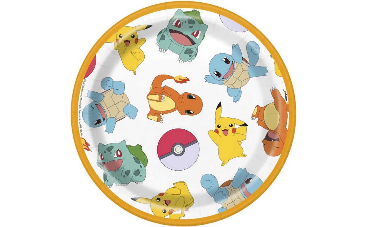 Pokémon Round 7&quot; Dessert Paper Plates – 8ct
