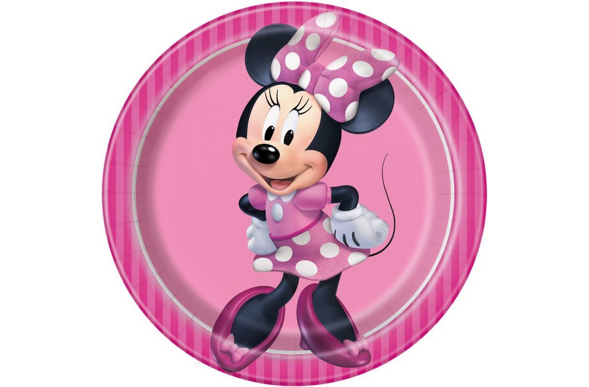 Disney Minnie Mouse Round 7&quot; Dessert Plates – 8ct
