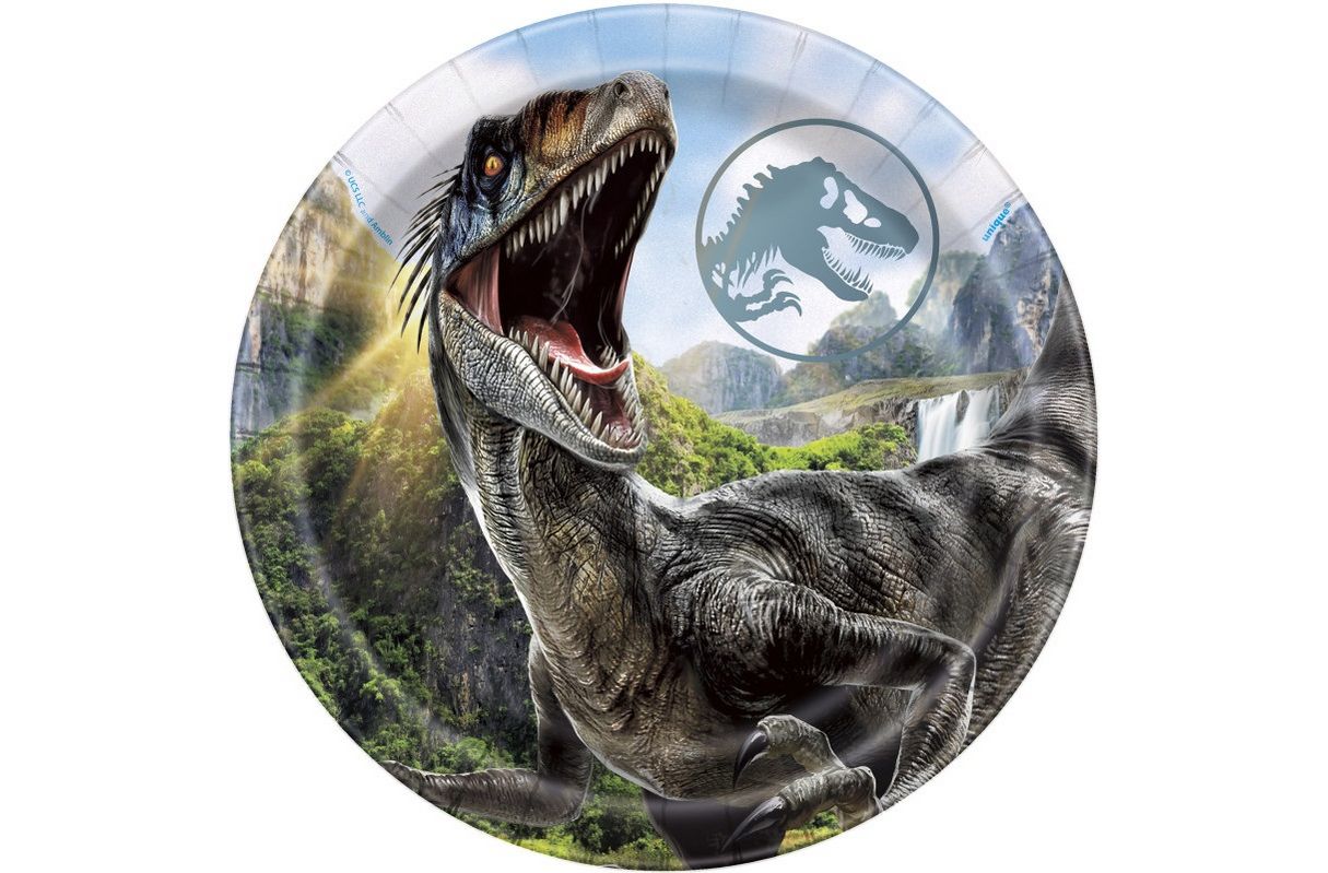 Jurassic World 4 Round 7 Dessert Plates  8ct&quot;