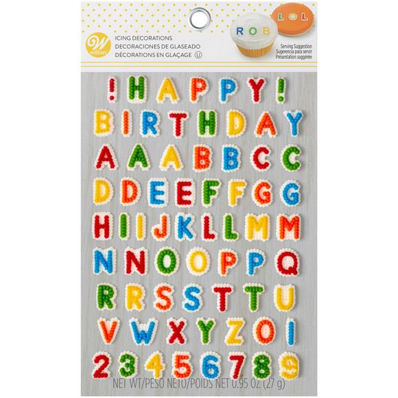 Happy Birthday Letters and Numbers Icing Decorations, 68-Count