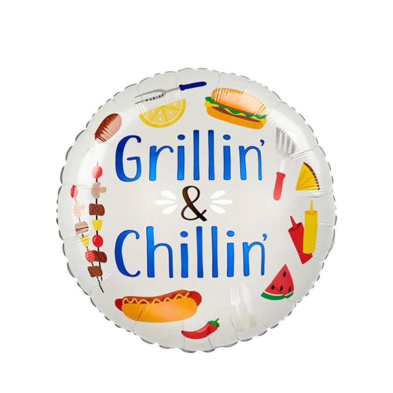 17&quot; Summer Grillin&#39; Foil Balloon – Flat, Uninflated