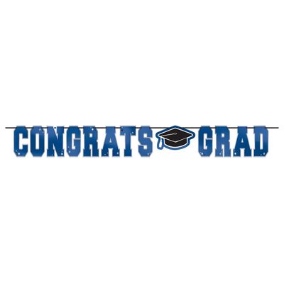Blue Congrats Grad Letter Banner