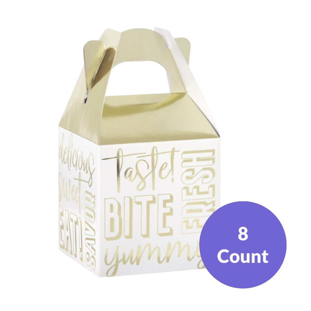 Gold Metallic Foil Favor Boxes  8ct