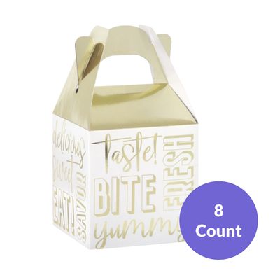 Gold Metallic Foil Favor Boxes  8ct
