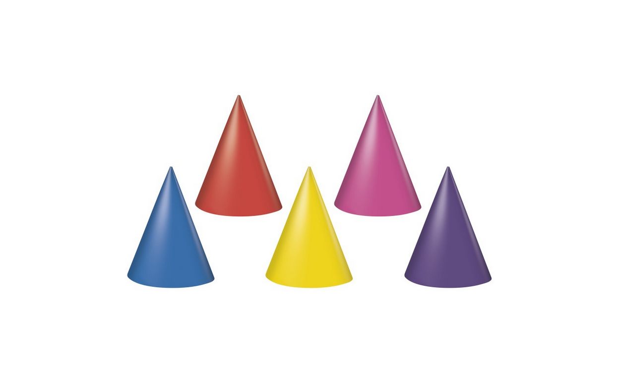 Party Hats - Assorted Colors  8ct