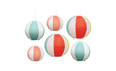 Poolside Summer Assorted Paper Lantern Decorations – 6ct