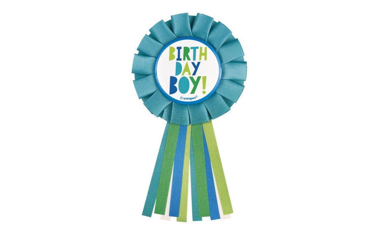 Birthday Boy Badge with Ribbon Tassels