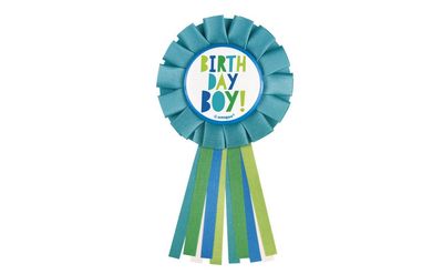 Birthday Boy Badge with Ribbon Tassels