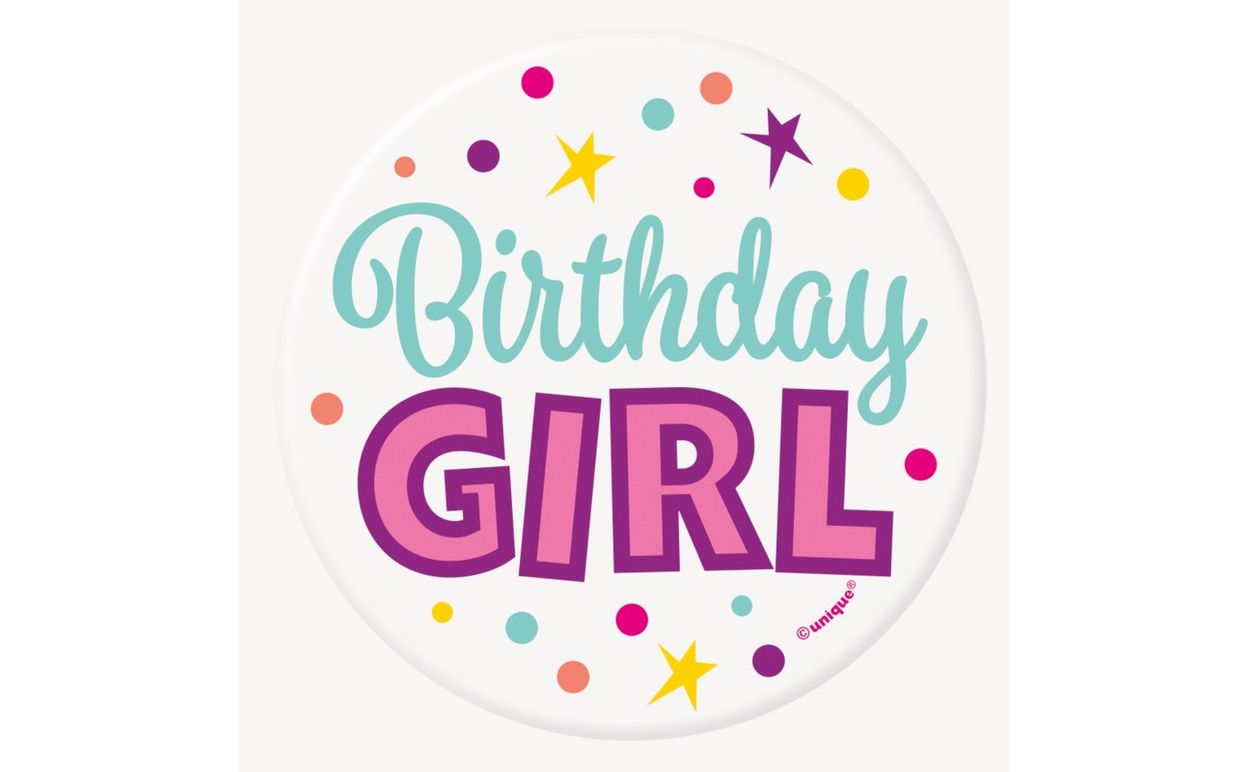 Birthday Girl Button 3&quot;
