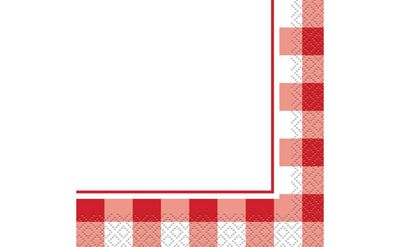 Red Gingham Beverage Napkins – 24ct, 2-Ply