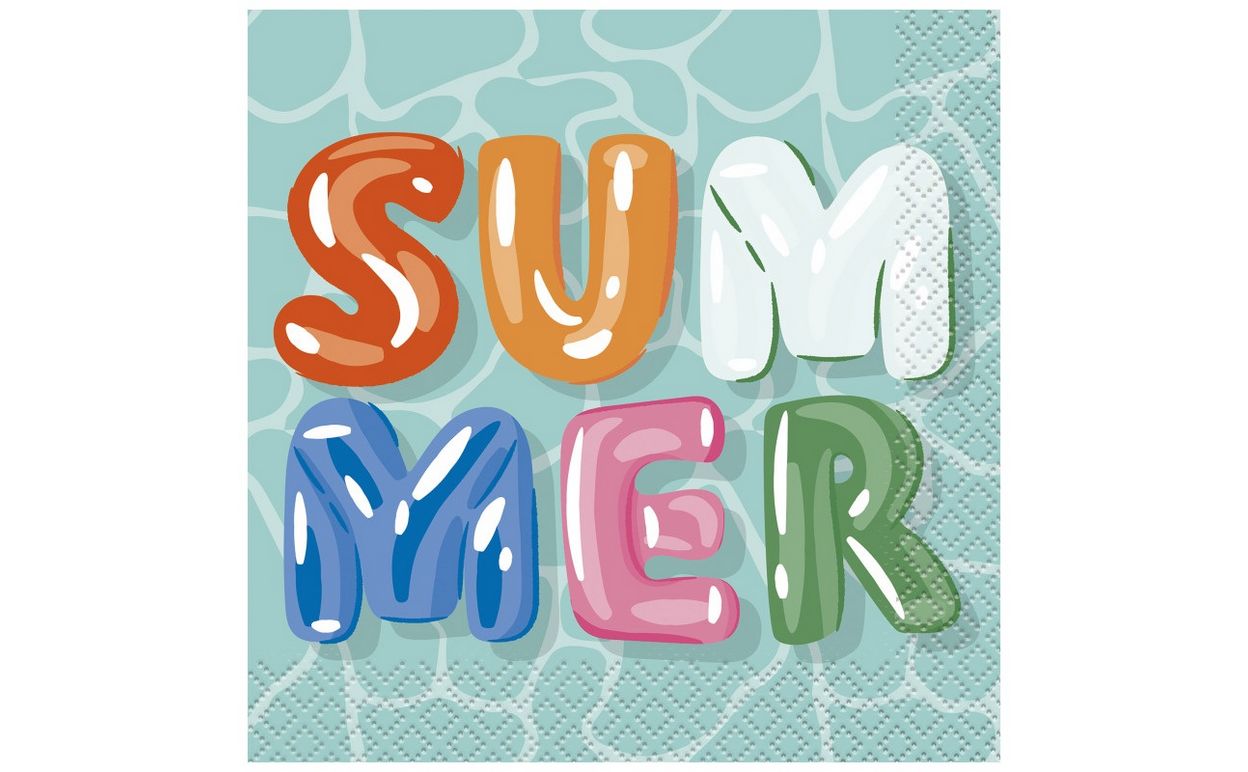 Summer Fun &quot;Summer&quot; Beverage Napkins  16ct