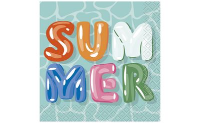 Summer Fun &quot;Summer&quot; Beverage Napkins  16ct