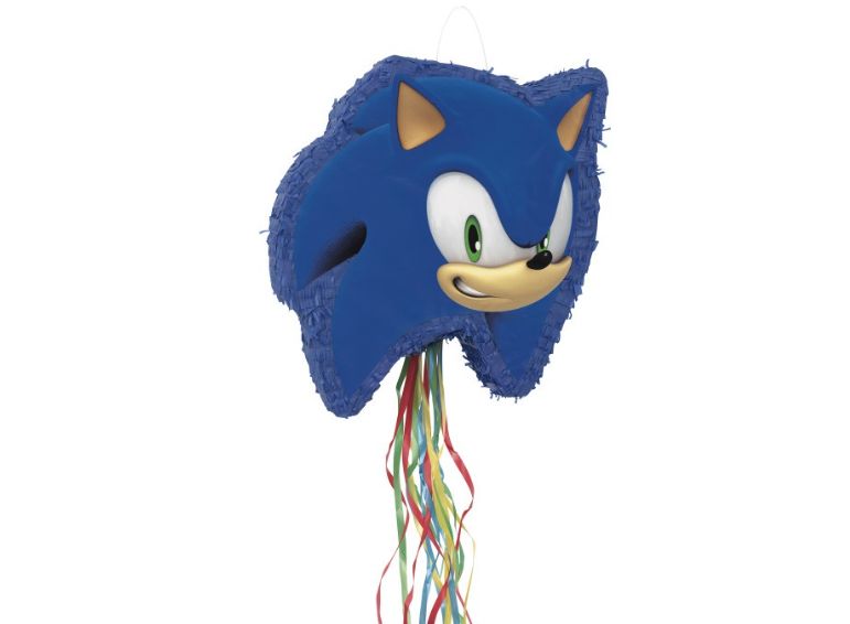 Sonic the Hedgehog Shaped Drum Pull Pinata (15.00 x 5.00 x 19.00 IN)