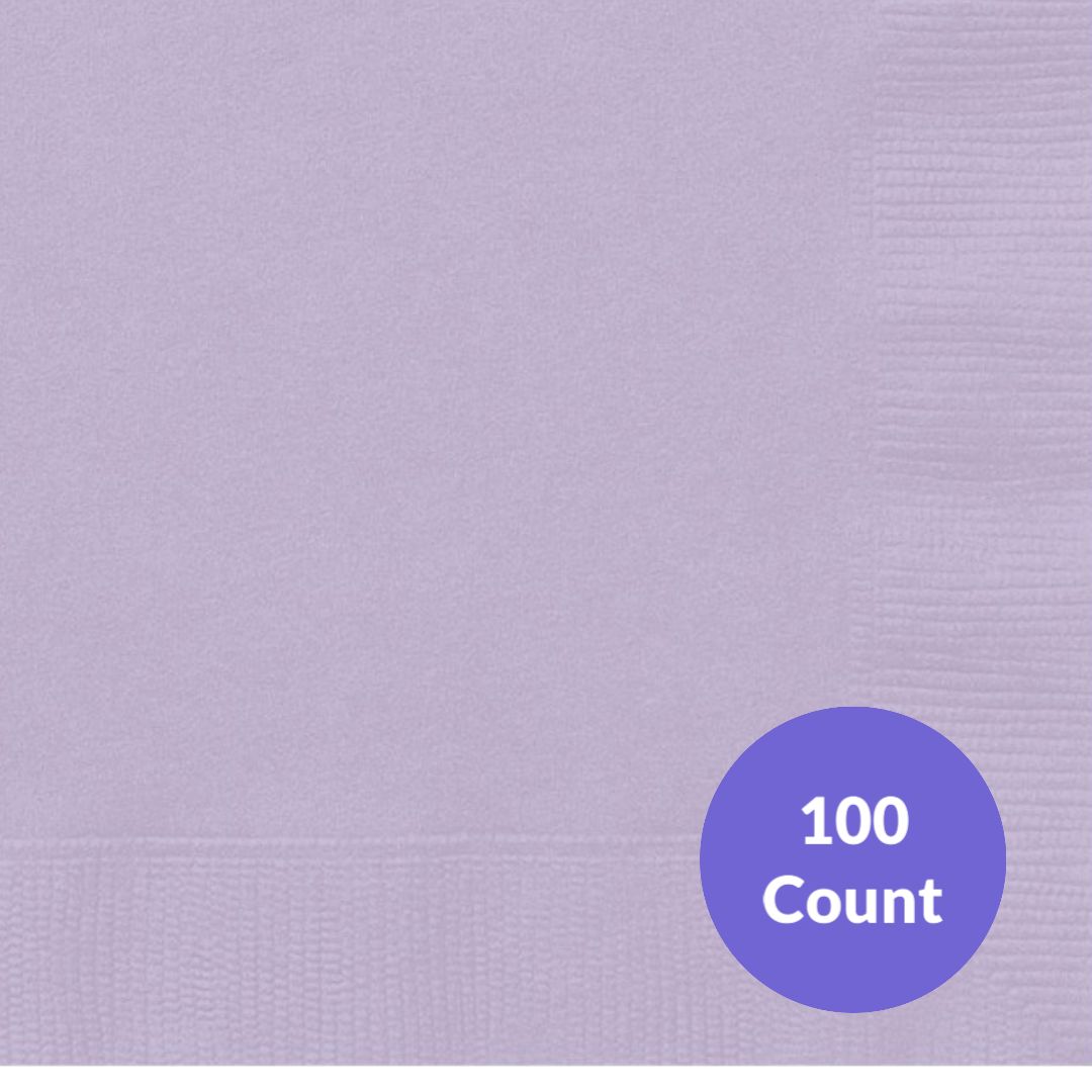 Lavender Solid Beverage Napkins  100ct