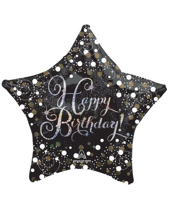 28&quot; Sparkling Happy Birthday Foil Balloon(Un-inflated)