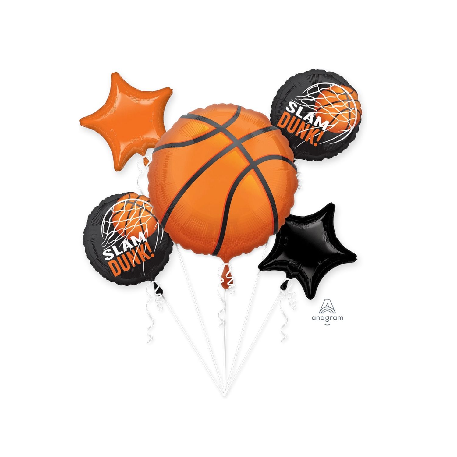 Basketball Slam Dunk Balloon Bouquet – 5pc(Un-inflated)