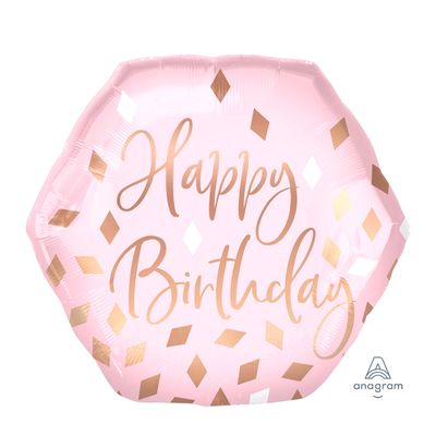 Blush Happy Birthday Foil Balloon – 23&quot;