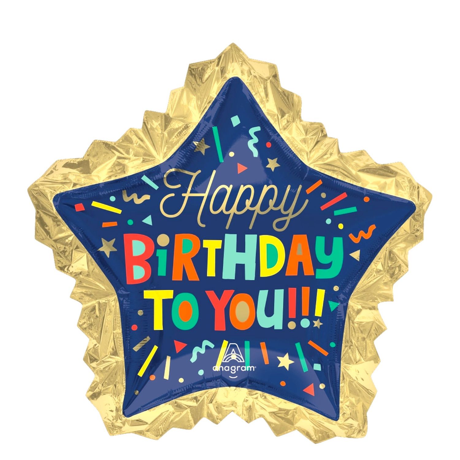 Happy Birthday To You Bright Blocks Foil Balloon – 34&quot;