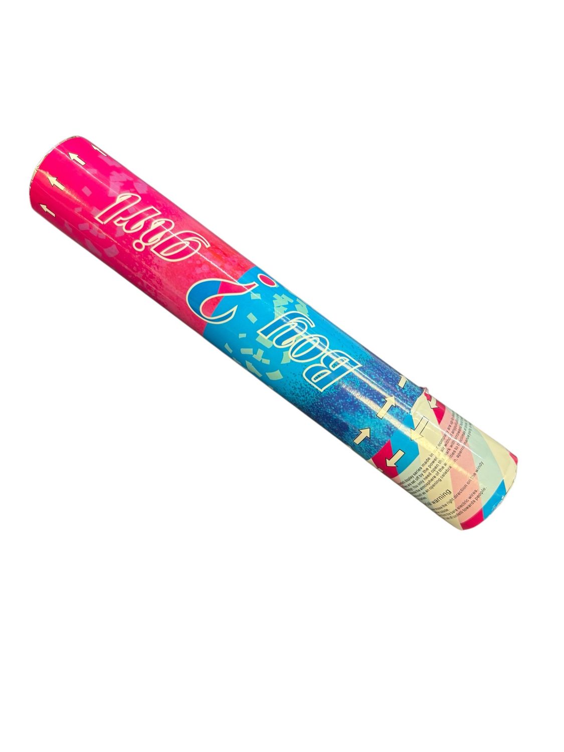 Gender reveal party popper 11.5&quot;, Color: Pink