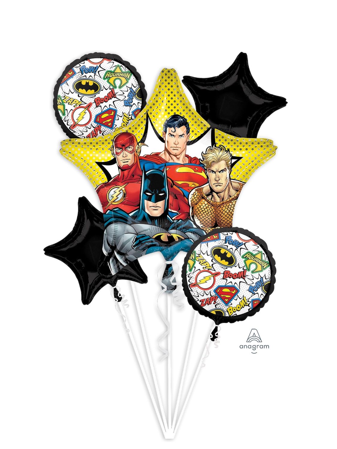 Justice League Balloon Bouquet – 5 pcs(Un-inflated)