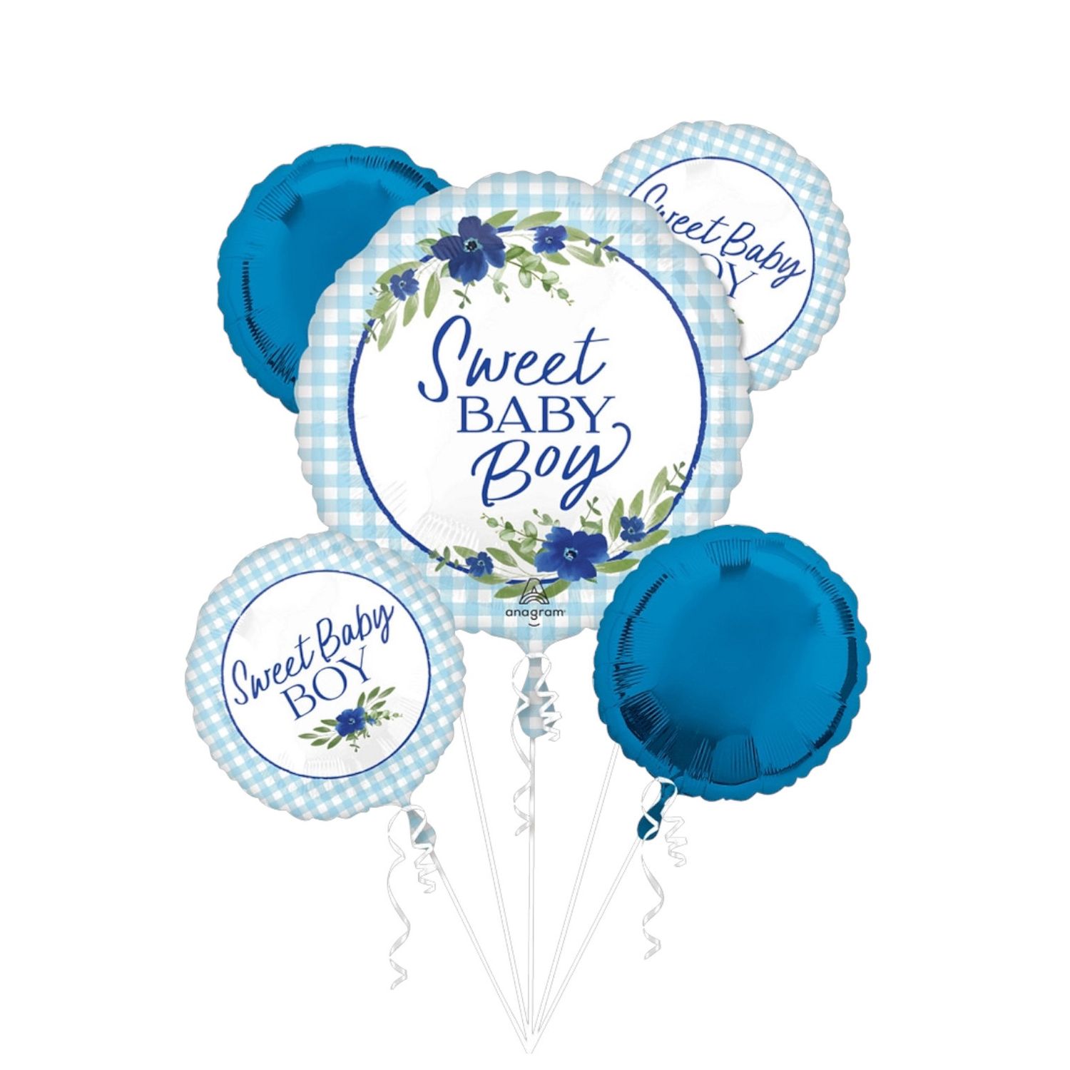 Baby in Bloom Boy Balloon Bouquet – 5 pcs(Un-inflated)