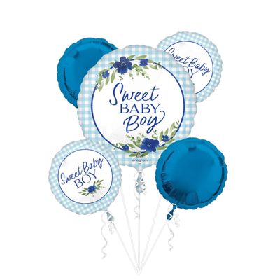 Baby in Bloom Boy Balloon Bouquet – 5 pcs(Un-inflated)