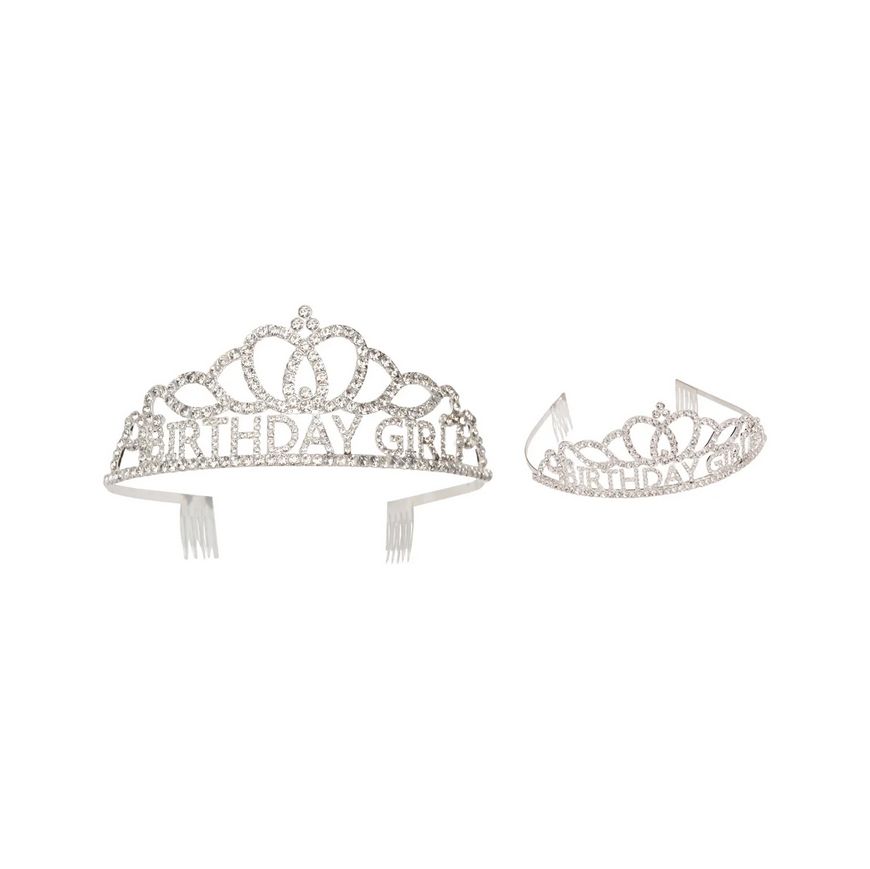 Birthday Girl Rhinestone Tiara silver – 5.9" x 2.2"