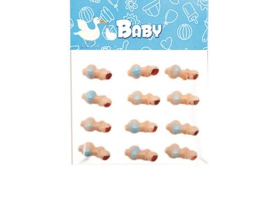 Sleeping Baby Figurines – Baby Blue, 12ct (0.75&quot;)