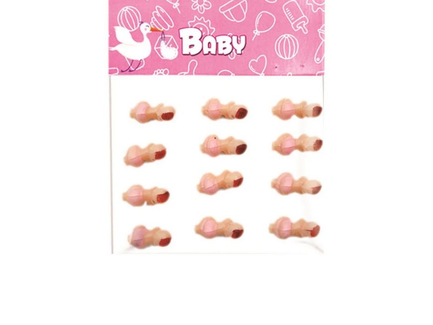 Sleeping Baby Figurines – Pink, 12ct (0.75&quot;)