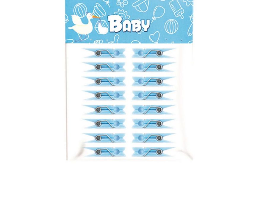 Plastic Clothespin Clips – Baby Blue, 8ct (1.5&quot;)
