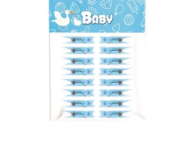 Plastic Clothespin Clips – Baby Blue, 8ct (1.5&quot;)