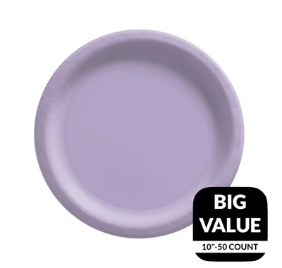 Lavender Solid Round 10&quot; Dinner Plates – 50ct