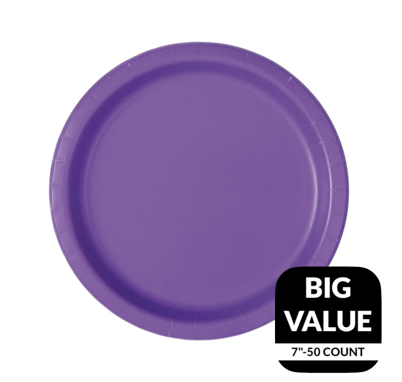 Purple Solid Round 7&quot; Dessert Plates – 50ct