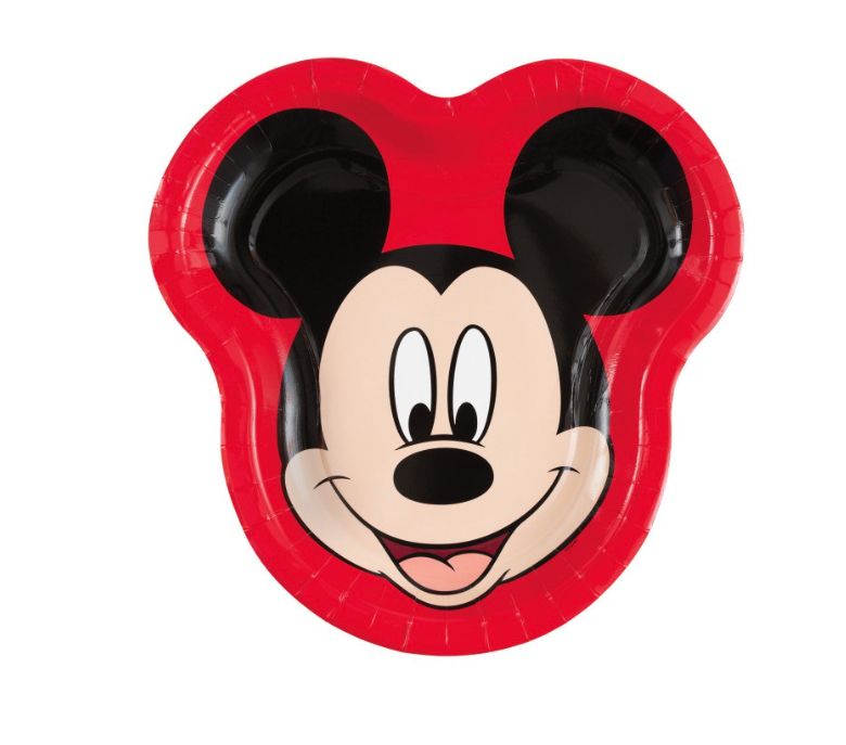 Disney Mickey Mouse Shaped 9&quot; Dinner Plates  8ct