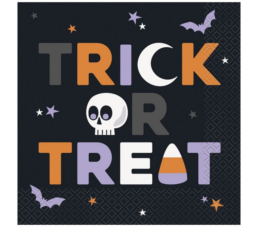 Halloween Night &quot;Trick or Treat&quot; Luncheon Napkins – 16ct