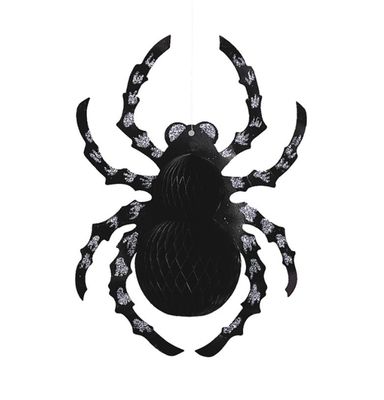 Spider Glitter Hanging Decorations – 14&quot; Honeycomb