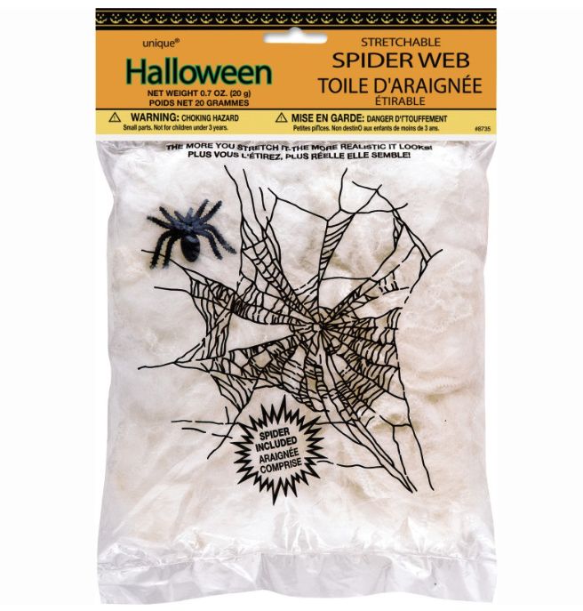 Stretchable Spider Web &amp; Spider – 0.7oz
