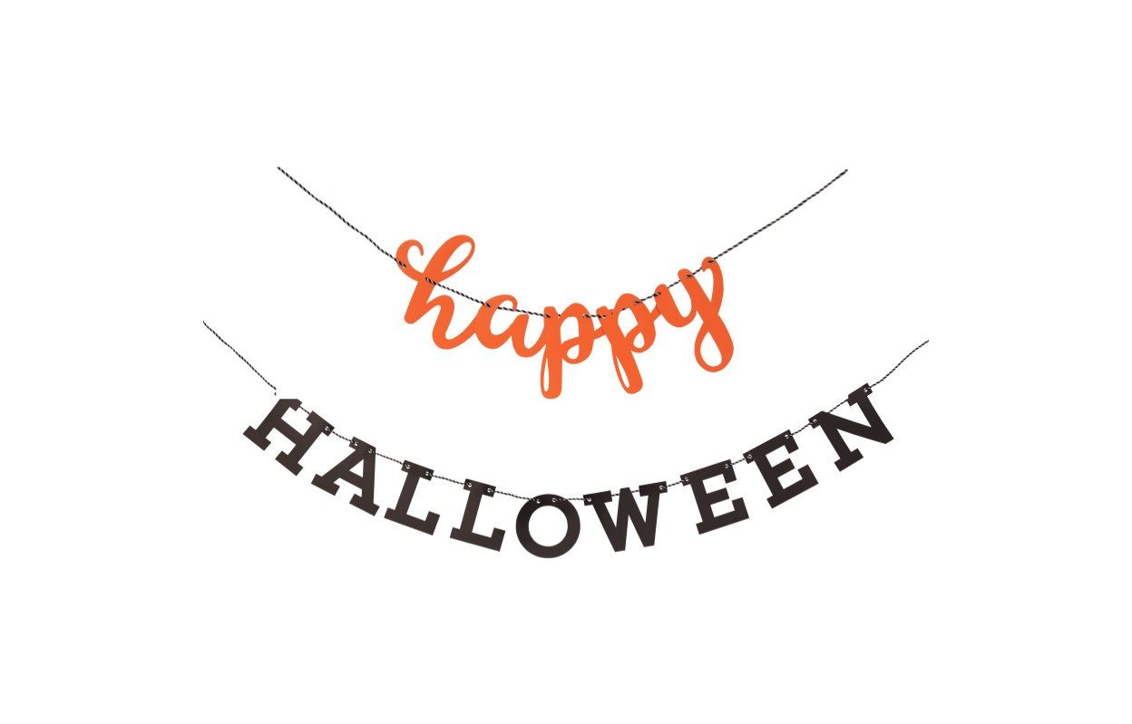 Orange and Black &quot;Happy Halloween&quot; Banner