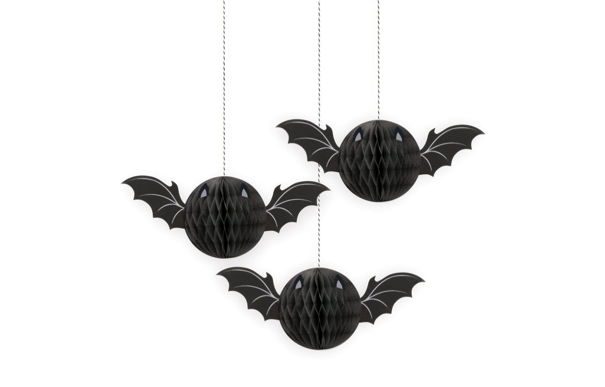 Halloween Bat Honeycomb Hanging Decorations – 3ct