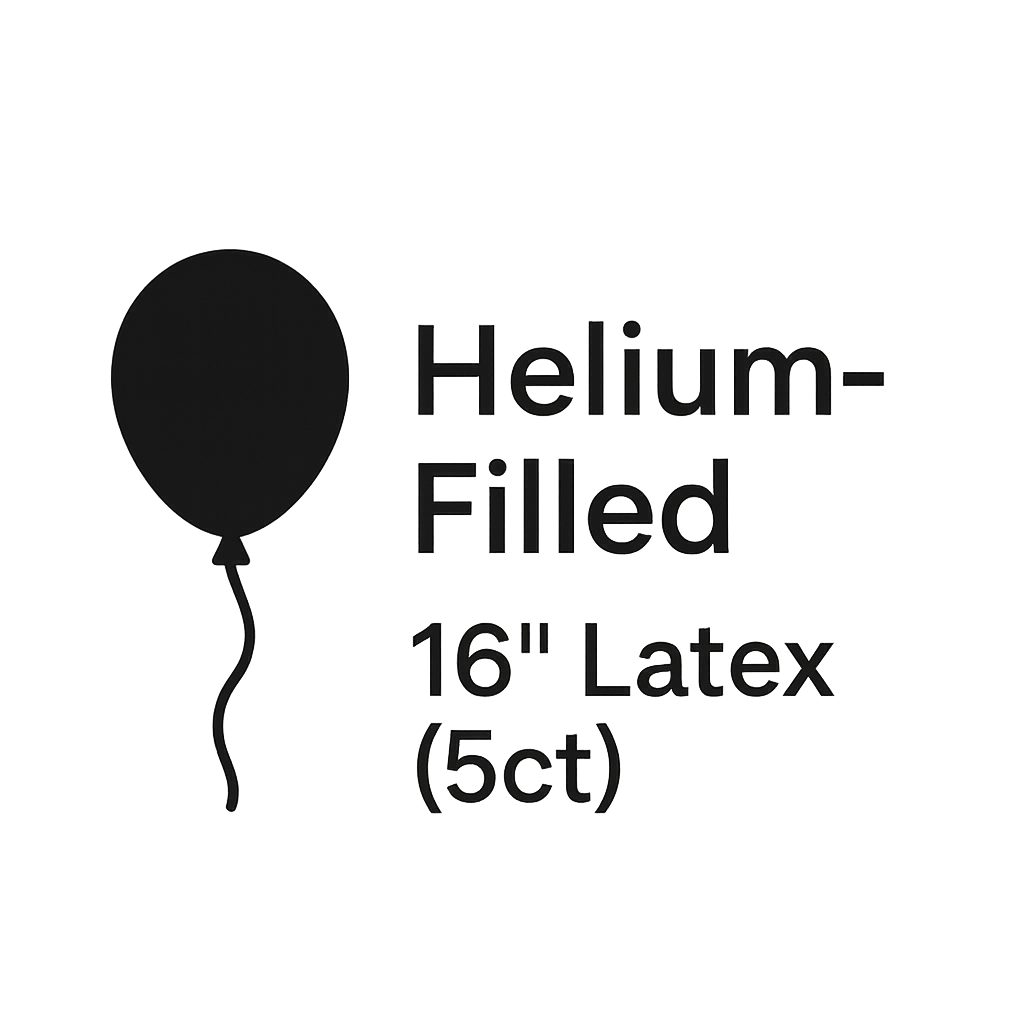 Helium filled for 16&quot; latex 5ct