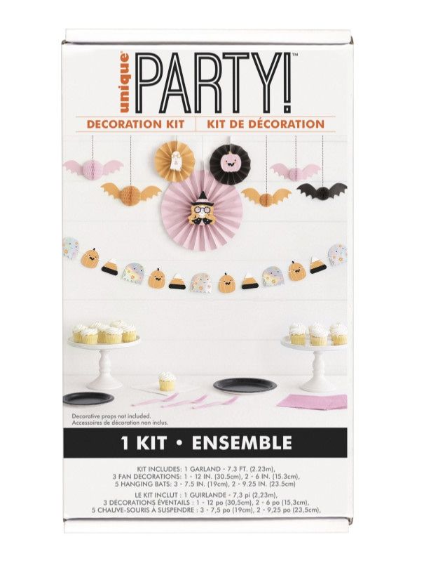 Groovy Halloween Decorating Kit with Hanging Bats and Iridescent Garland  9pc