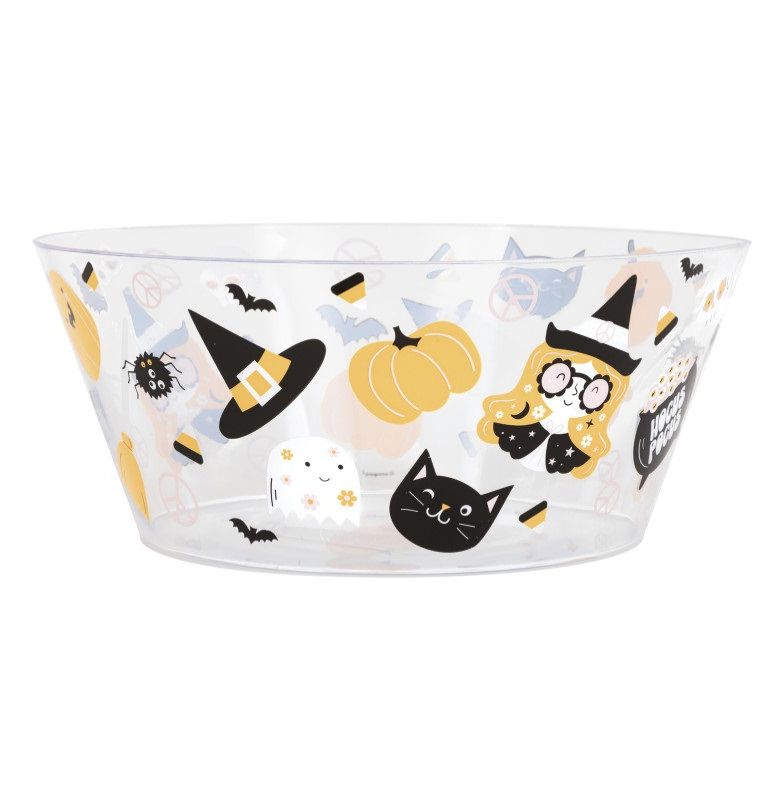 Groovy Halloween Clear Plastic Serving Bowl