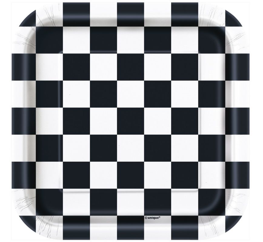 Groovy Halloween Checkered Square Dessert Plates – 7&quot;, 8ct