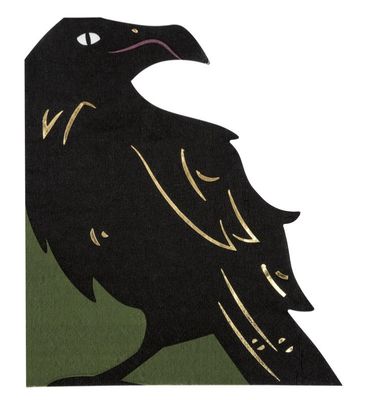 Celestial Halloween Crow Shaped Napkins  16ct